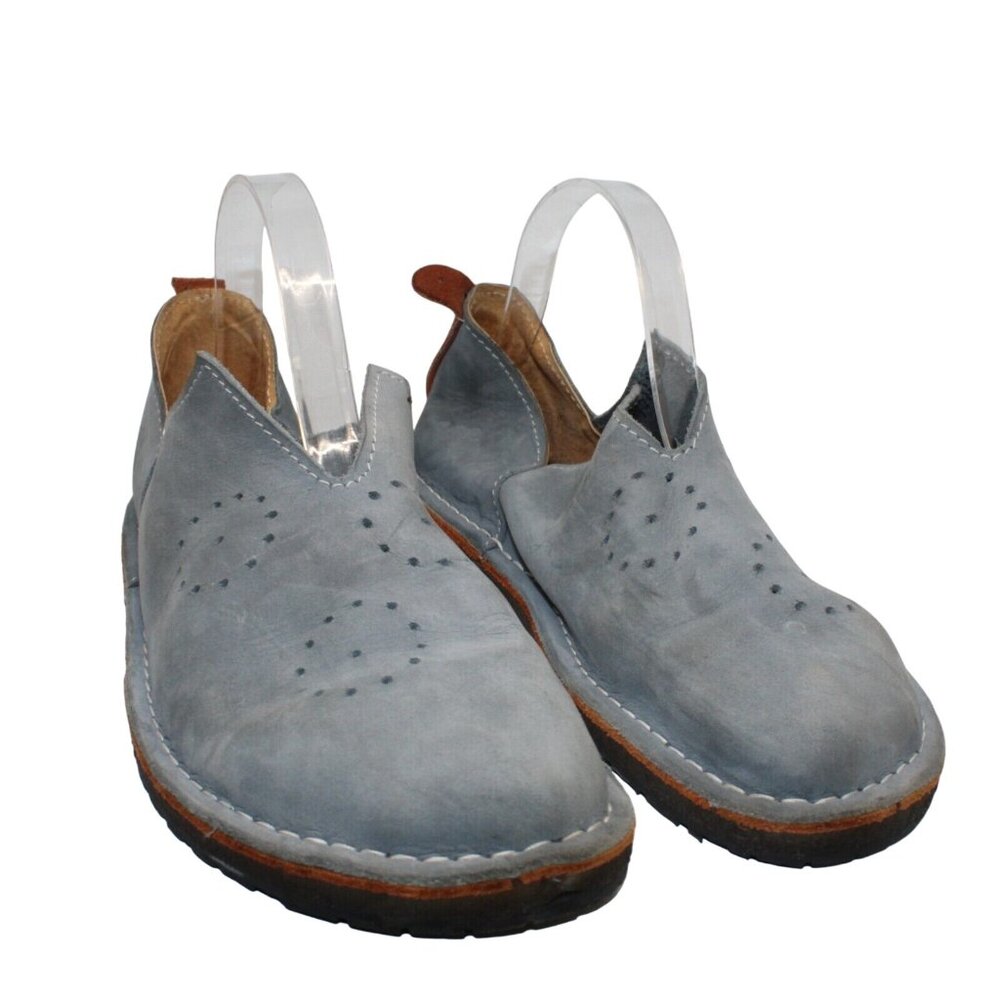 Turkish Size EU 41 US 10.5 Blue Suede Leather Handmade Loafer Slip On Shoes - Picture 4 of 12
